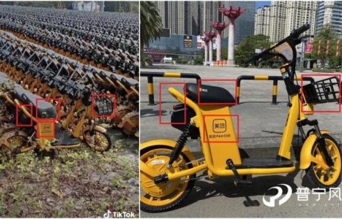 Images of a scooter graveyard in China have been used to spread propaganda targeting electric vehicles