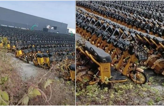 Images of a scooter graveyard in China have been used to spread propaganda targeting electric vehicles